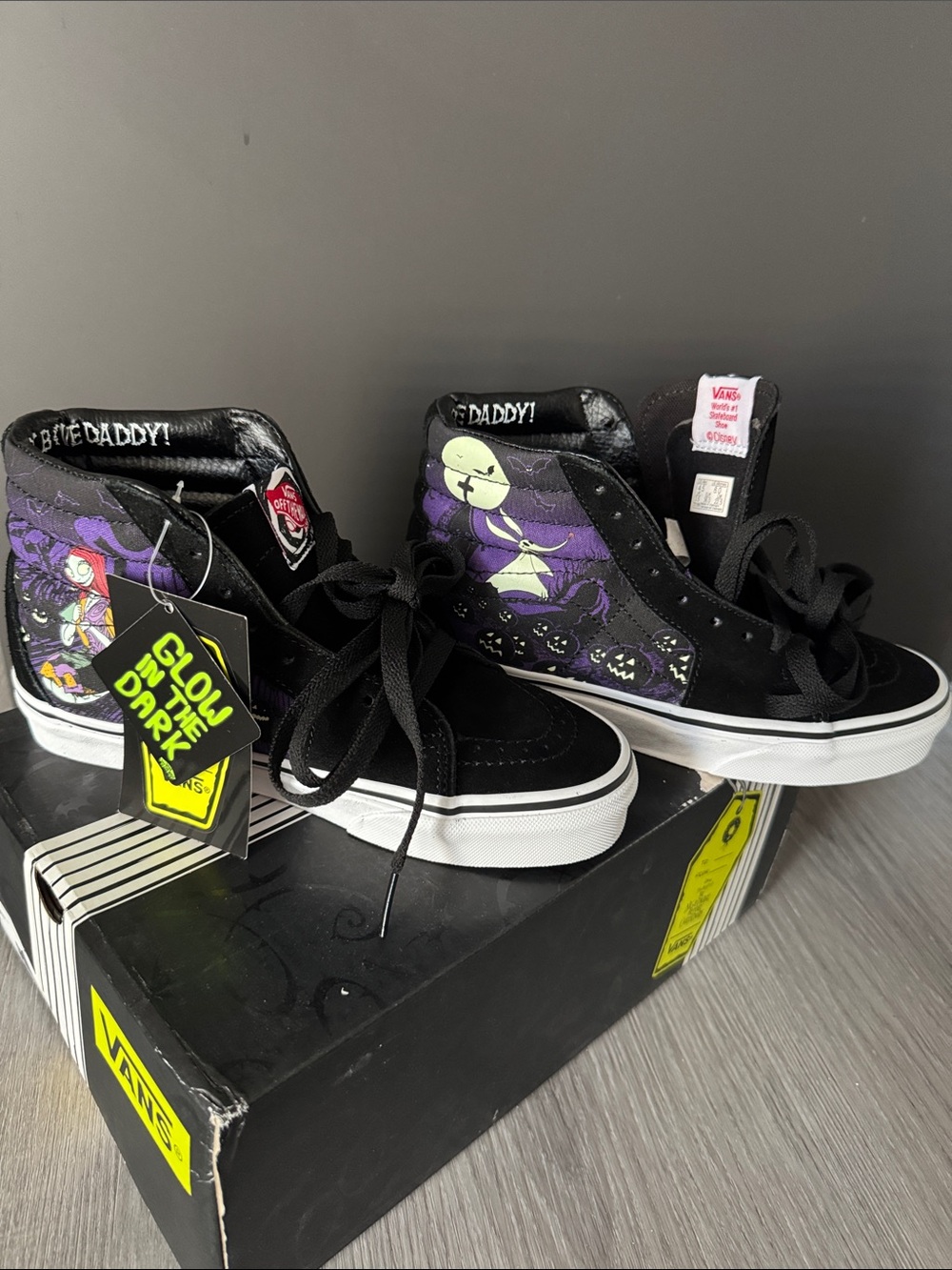 Vans Nightmare Before Christmas Glow-in-the-Dark High Top Sneakers Women’s 6 NIB